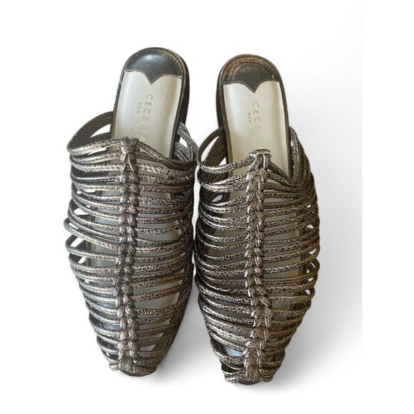 Cecelia Women's US 8 Bronze Sunset Gloria Metallic Slide Sandal Good Condition - Picture 3 of 7